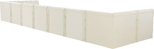 Tuft Velvet / Engineered Wood / Foam Contemporary Cream Velvet Modular Sectional - 215" W x 64" D x 32" H