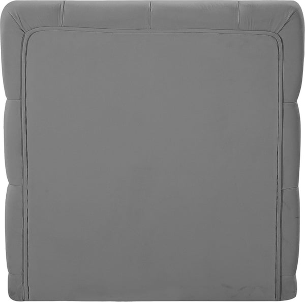 Tuft Velvet / Engineered Wood / Foam Contemporary Grey Velvet Armless Chair - 29" W x 35" D x 32" H
