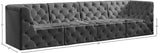 Tuft Velvet / Engineered Wood / Foam Contemporary Grey Velvet Modular Sofa - 128" W x 35" D x 32" H