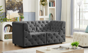 Tuft Velvet / Engineered Wood / Foam Contemporary Grey Velvet Modular Sofa - 70" W x 35" D x 32" H