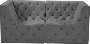 Tuft Velvet / Engineered Wood / Foam Contemporary Grey Velvet Modular Sofa - 70" W x 35" D x 32" H