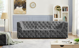 Tuft Velvet / Engineered Wood / Foam Contemporary Grey Velvet Modular Sofa - 99" W x 35" D x 32" H