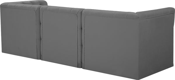 Tuft Velvet / Engineered Wood / Foam Contemporary Grey Velvet Modular Sofa - 99" W x 35" D x 32" H