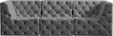 Tuft Velvet / Engineered Wood / Foam Contemporary Grey Velvet Modular Sofa - 99" W x 35" D x 32" H