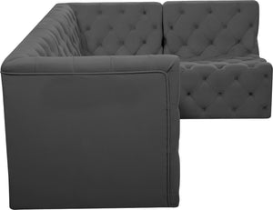 Tuft Velvet / Engineered Wood / Foam Contemporary Grey Velvet Modular Sectional - 99" W x 64" D x 32" H