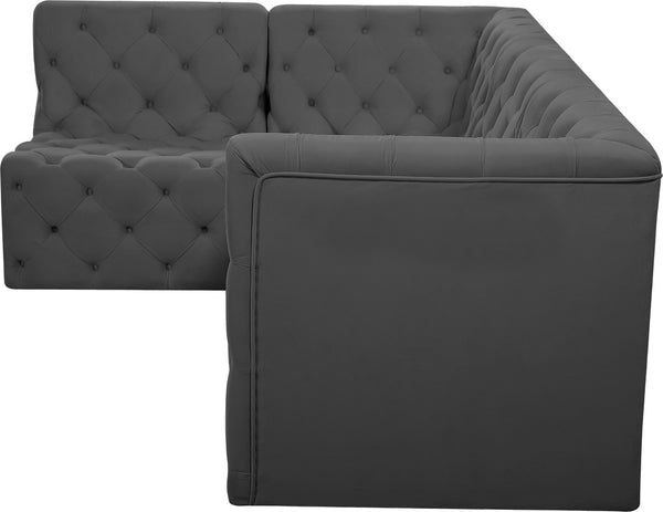 Tuft Velvet / Engineered Wood / Foam Contemporary Grey Velvet Modular Sectional - 99" W x 64" D x 32" H