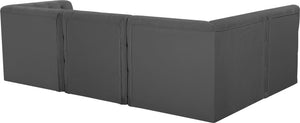 Tuft Velvet / Engineered Wood / Foam Contemporary Grey Velvet Modular Sectional - 99" W x 64" D x 32" H