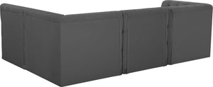 Tuft Velvet / Engineered Wood / Foam Contemporary Grey Velvet Modular Sectional - 99" W x 64" D x 32" H