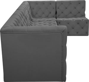 Tuft Velvet / Engineered Wood / Foam Contemporary Grey Velvet Modular Sectional - 128" W x 64" D x 32" H