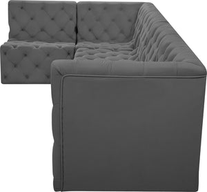 Tuft Velvet / Engineered Wood / Foam Contemporary Grey Velvet Modular Sectional - 128" W x 64" D x 32" H