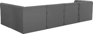 Tuft Velvet / Engineered Wood / Foam Contemporary Grey Velvet Modular Sectional - 128" W x 64" D x 32" H