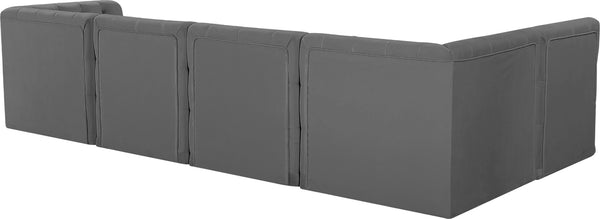 Tuft Velvet / Engineered Wood / Foam Contemporary Grey Velvet Modular Sectional - 128" W x 64" D x 32" H