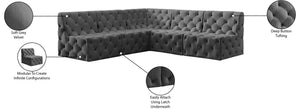 Tuft Velvet / Engineered Wood / Foam Contemporary Grey Velvet Modular Sectional - 93" W x 93" D x 32" H