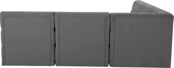 Tuft Velvet / Engineered Wood / Foam Contemporary Grey Velvet Modular Sectional - 93" W x 93" D x 32" H
