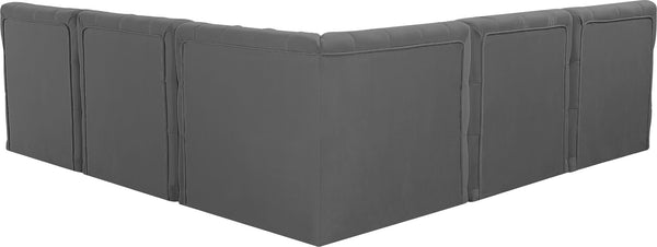 Tuft Velvet / Engineered Wood / Foam Contemporary Grey Velvet Modular Sectional - 93" W x 93" D x 32" H