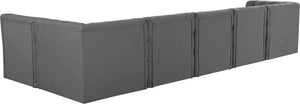 Tuft Velvet / Engineered Wood / Foam Contemporary Grey Velvet Modular Sectional - 157" W x 64" D x 32" H