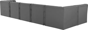 Tuft Velvet / Engineered Wood / Foam Contemporary Grey Velvet Modular Sectional - 157" W x 64" D x 32" H