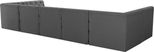 Tuft Velvet / Engineered Wood / Foam Contemporary Grey Velvet Modular Sectional - 157" W x 64" D x 32" H