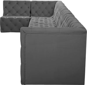 Tuft Velvet / Engineered Wood / Foam Contemporary Grey Velvet Modular Sectional - 186" W x 64" D x 32" H
