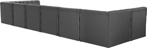Tuft Velvet / Engineered Wood / Foam Contemporary Grey Velvet Modular Sectional - 215" W x 64" D x 32" H