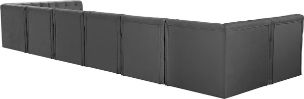 Tuft Velvet / Engineered Wood / Foam Contemporary Grey Velvet Modular Sectional - 215" W x 64" D x 32" H