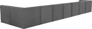 Tuft Velvet / Engineered Wood / Foam Contemporary Grey Velvet Modular Sectional - 186" W x 64" D x 32" H