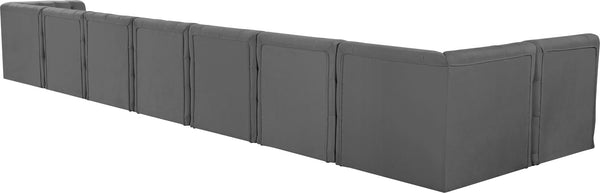 Tuft Velvet / Engineered Wood / Foam Contemporary Grey Velvet Modular Sectional - 186" W x 64" D x 32" H