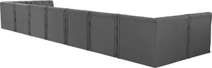 Tuft Velvet / Engineered Wood / Foam Contemporary Grey Velvet Modular Sectional - 215" W x 64" D x 32" H