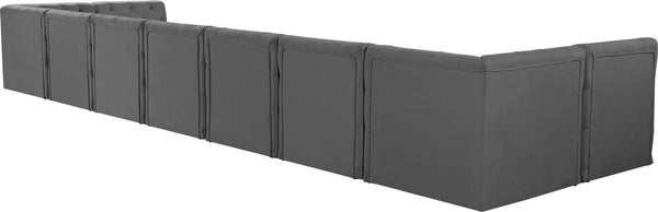 Tuft Velvet / Engineered Wood / Foam Contemporary Grey Velvet Modular Sectional - 215" W x 64" D x 32" H