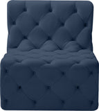 Tuft Velvet / Engineered Wood / Foam Contemporary Navy Velvet Armless Chair - 29" W x 35" D x 32" H