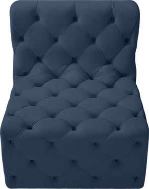 Tuft Velvet / Engineered Wood / Foam Contemporary Navy Velvet Armless Chair - 29" W x 35" D x 32" H