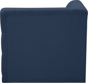 Tuft Velvet / Engineered Wood / Foam Contemporary Navy Velvet Corner Chair - 35" W x 35" D x 32" H