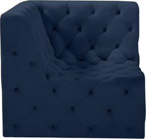 Tuft Velvet / Engineered Wood / Foam Contemporary Navy Velvet Corner Chair - 35" W x 35" D x 32" H