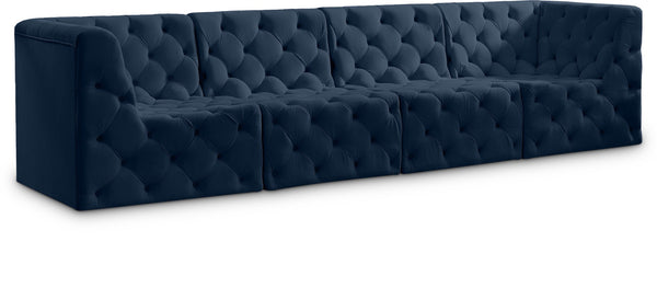 Tuft Velvet / Engineered Wood / Foam Contemporary Navy Velvet Modular Sofa - 128" W x 35" D x 32" H
