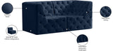 Tuft Velvet / Engineered Wood / Foam Contemporary Navy Velvet Modular Sofa - 70" W x 35" D x 32" H
