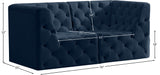 Tuft Velvet / Engineered Wood / Foam Contemporary Navy Velvet Modular Sofa - 70" W x 35" D x 32" H