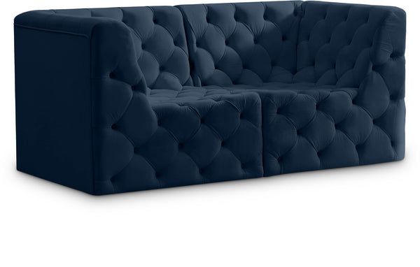 Tuft Velvet / Engineered Wood / Foam Contemporary Navy Velvet Modular Sofa - 70" W x 35" D x 32" H