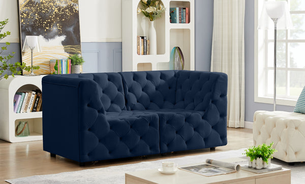 Tuft Velvet / Engineered Wood / Foam Contemporary Navy Velvet Modular Sofa - 70" W x 35" D x 32" H