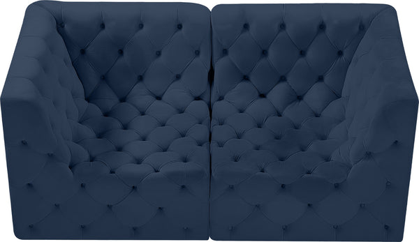 Tuft Velvet / Engineered Wood / Foam Contemporary Navy Velvet Modular Sofa - 70" W x 35" D x 32" H