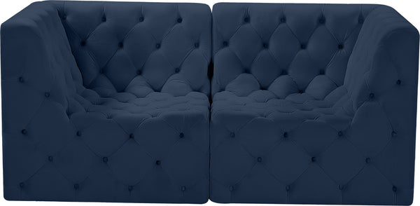 Tuft Velvet / Engineered Wood / Foam Contemporary Navy Velvet Modular Sofa - 70" W x 35" D x 32" H