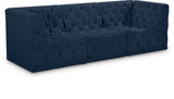 Tuft Velvet / Engineered Wood / Foam Contemporary Navy Velvet Modular Sofa - 99" W x 35" D x 32" H