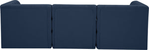 Tuft Velvet / Engineered Wood / Foam Contemporary Navy Velvet Modular Sofa - 99" W x 35" D x 32" H
