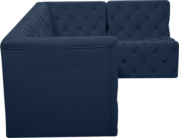 Tuft Velvet / Engineered Wood / Foam Contemporary Navy Velvet Modular Sectional - 99" W x 64" D x 32" H