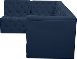Tuft Velvet / Engineered Wood / Foam Contemporary Navy Velvet Modular Sectional - 99" W x 64" D x 32" H