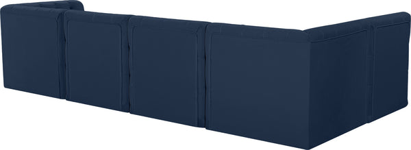 Tuft Velvet / Engineered Wood / Foam Contemporary Navy Velvet Modular Sectional - 128" W x 64" D x 32" H