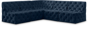 Tuft Velvet / Engineered Wood / Foam Contemporary Navy Velvet Modular Sectional - 93" W x 93" D x 32" H