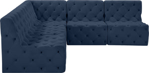 Tuft Velvet / Engineered Wood / Foam Contemporary Navy Velvet Modular Sectional - 93" W x 93" D x 32" H