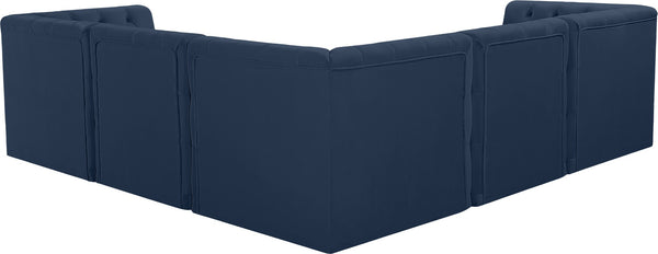Tuft Velvet / Engineered Wood / Foam Contemporary Navy Velvet Modular Sectional - 99" W x 99" D x 32" H