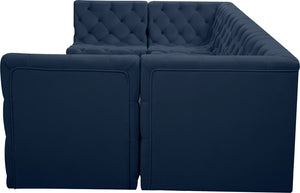 Tuft Velvet / Engineered Wood / Foam Contemporary Navy Velvet Modular Sectional - 128" W x 64" D x 32" H