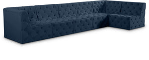 Tuft Velvet / Engineered Wood / Foam Contemporary Navy Velvet Modular Sectional - 157" W x 64" D x 32" H